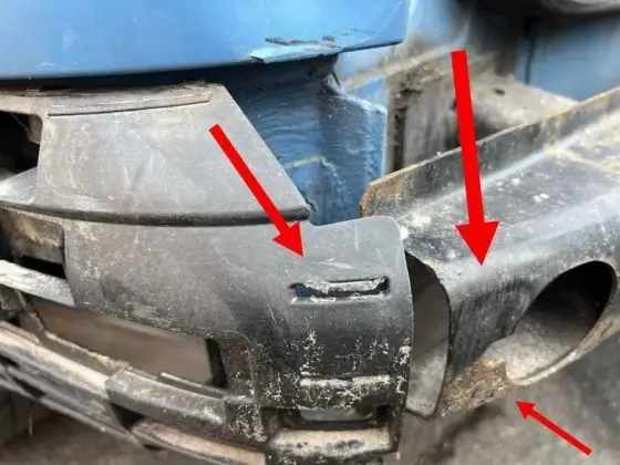 Nahaufnahme des dokumentierten Schadens am Volkswagen Caddy EcoProfi